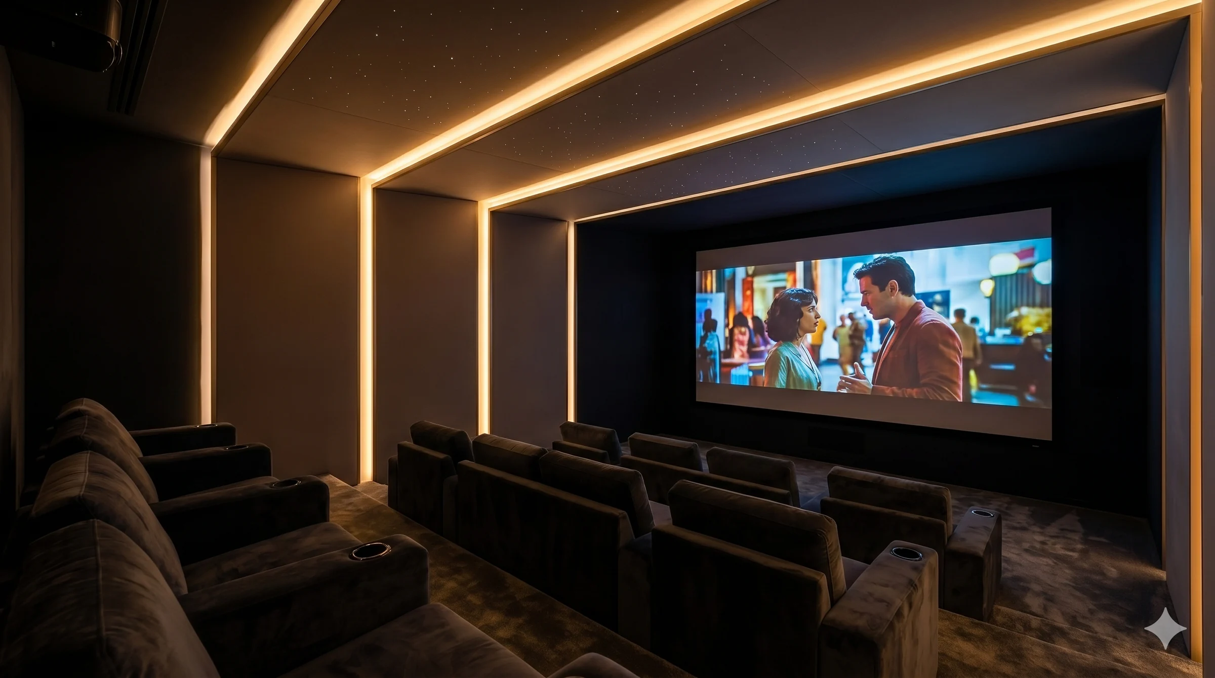 Private cinema and luxury lounge entertainment space